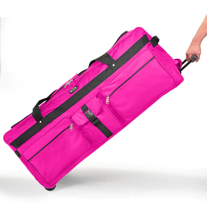 hot pink rolling duffel